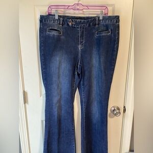Dark wash denim jeans with a slight flare by Lane Bryant- size 20 W-no size tag